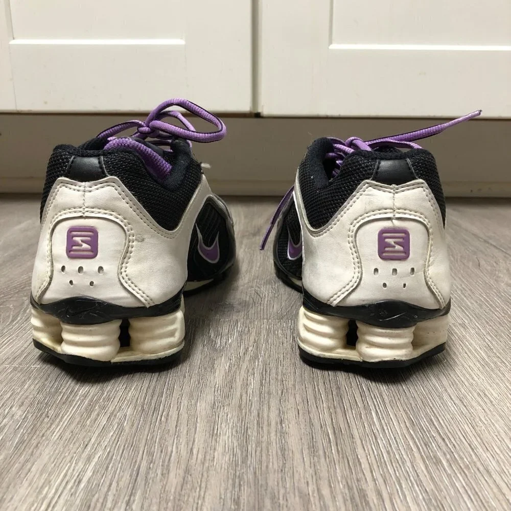 Nike Shox Running Shoes Women's Size 5.5 Purple White Black Sneakers Ravens